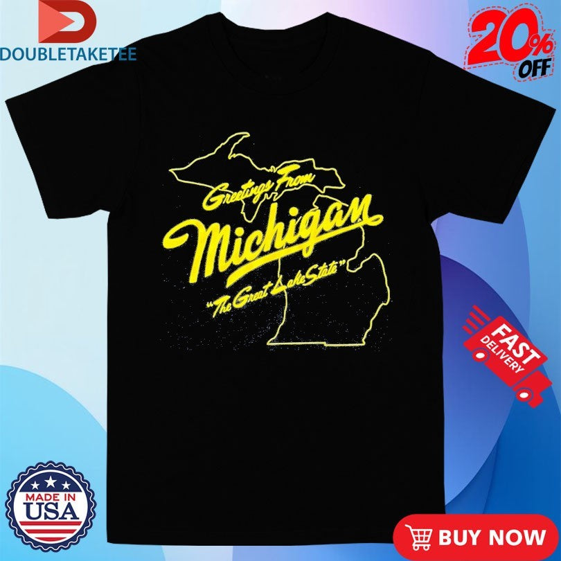Official Sufjan Stevens Greetings From Michigan The Great Lake State Map Shirts