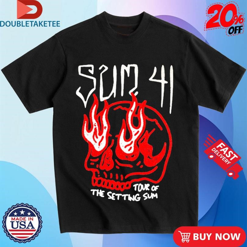 Official Sum 41 Tour Of The Setting Sum Skull Sketch Shirts