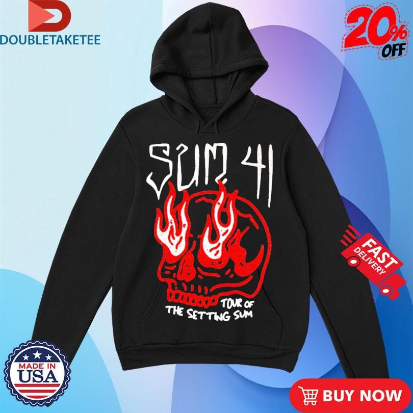 Official Sum 41 Tour Of The Setting Sum Skull Sketch Shirts