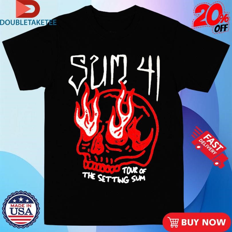 Official Sum 41 Tour Of The Setting Sum Skull Sketch Shirts