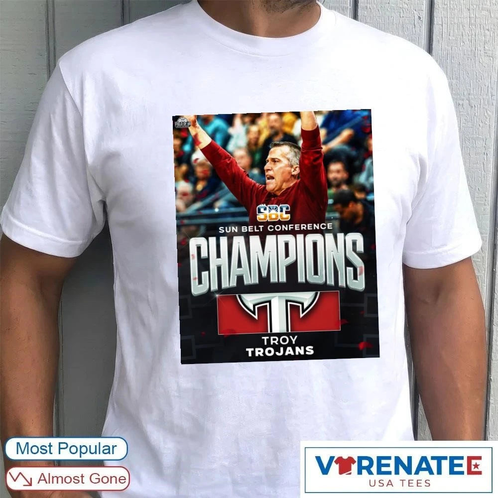 Official Sun Belt Conference Champions Troy Trojans Head Coach Scott Cross Poster T-Shirt