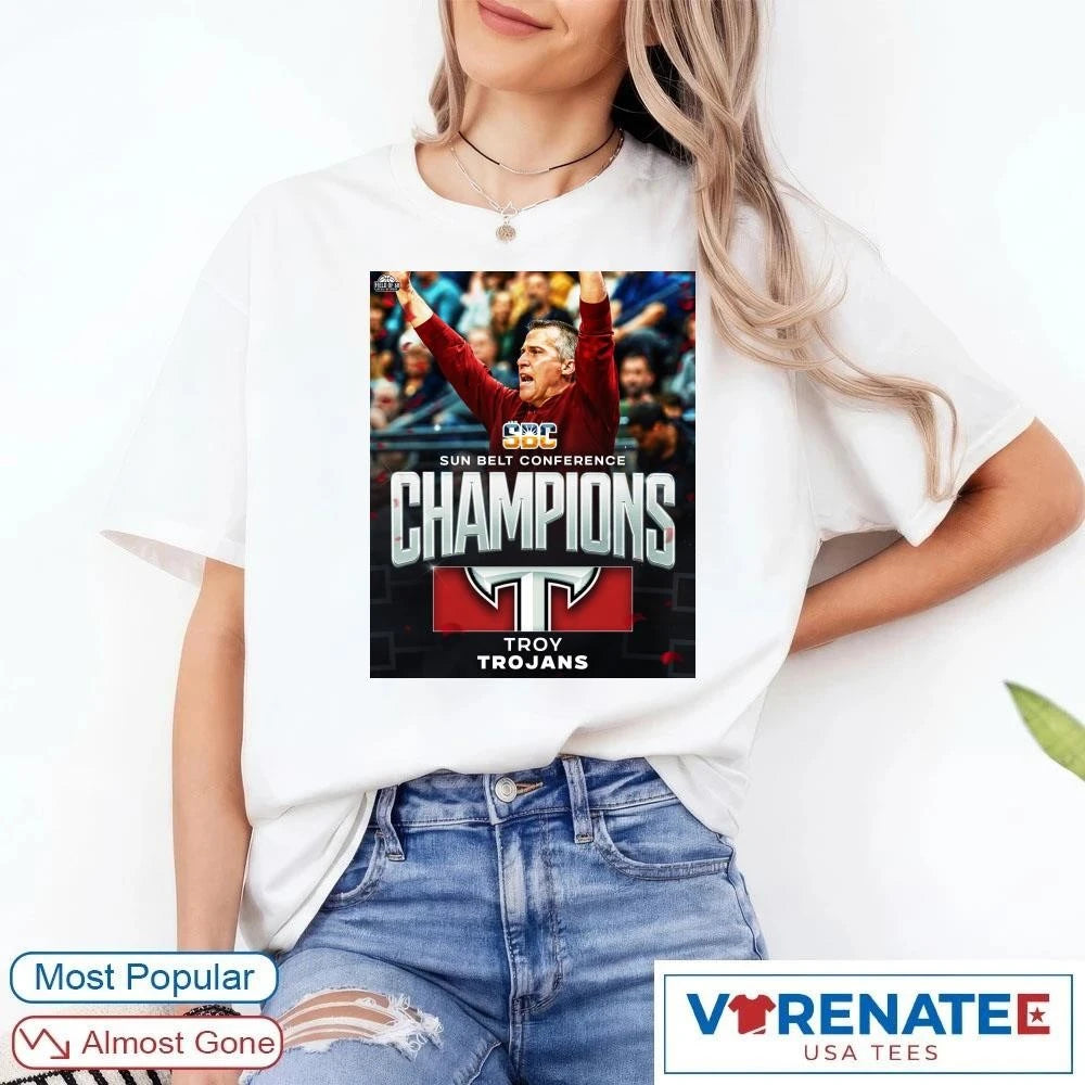Official Sun Belt Conference Champions Troy Trojans Head Coach Scott Cross Poster T-Shirt