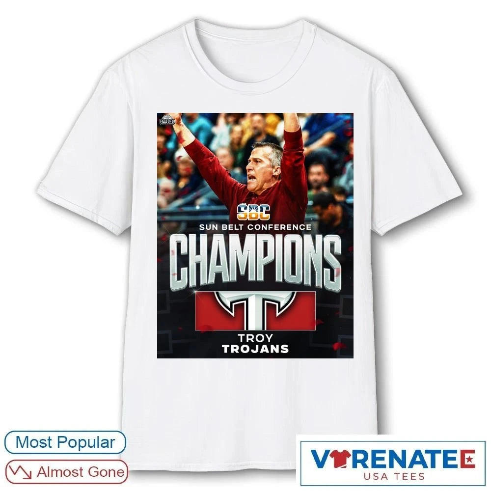 Official Sun Belt Conference Champions Troy Trojans Head Coach Scott Cross Poster T-Shirt