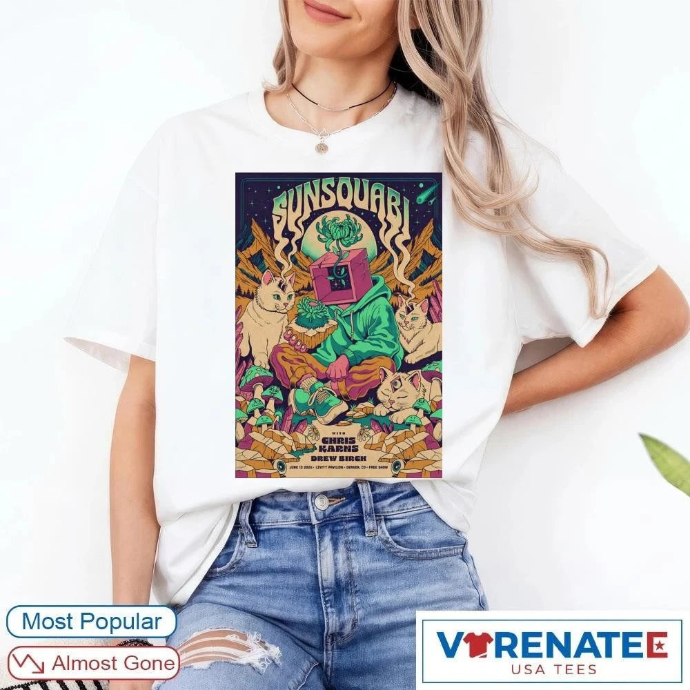 Official Sunsquabi Levitt Pavilion Denver CO On June 13 2026 Poster T-Shirt