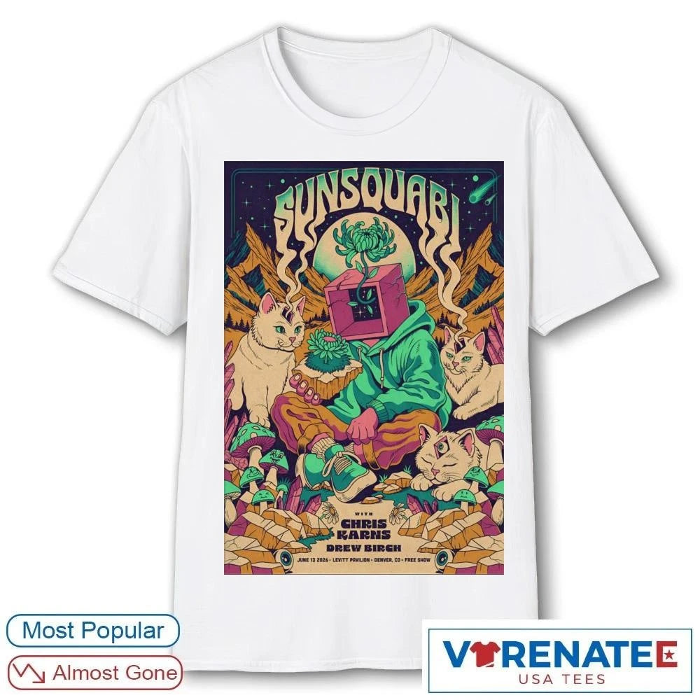 Official Sunsquabi Levitt Pavilion Denver CO On June 13 2026 Poster T-Shirt