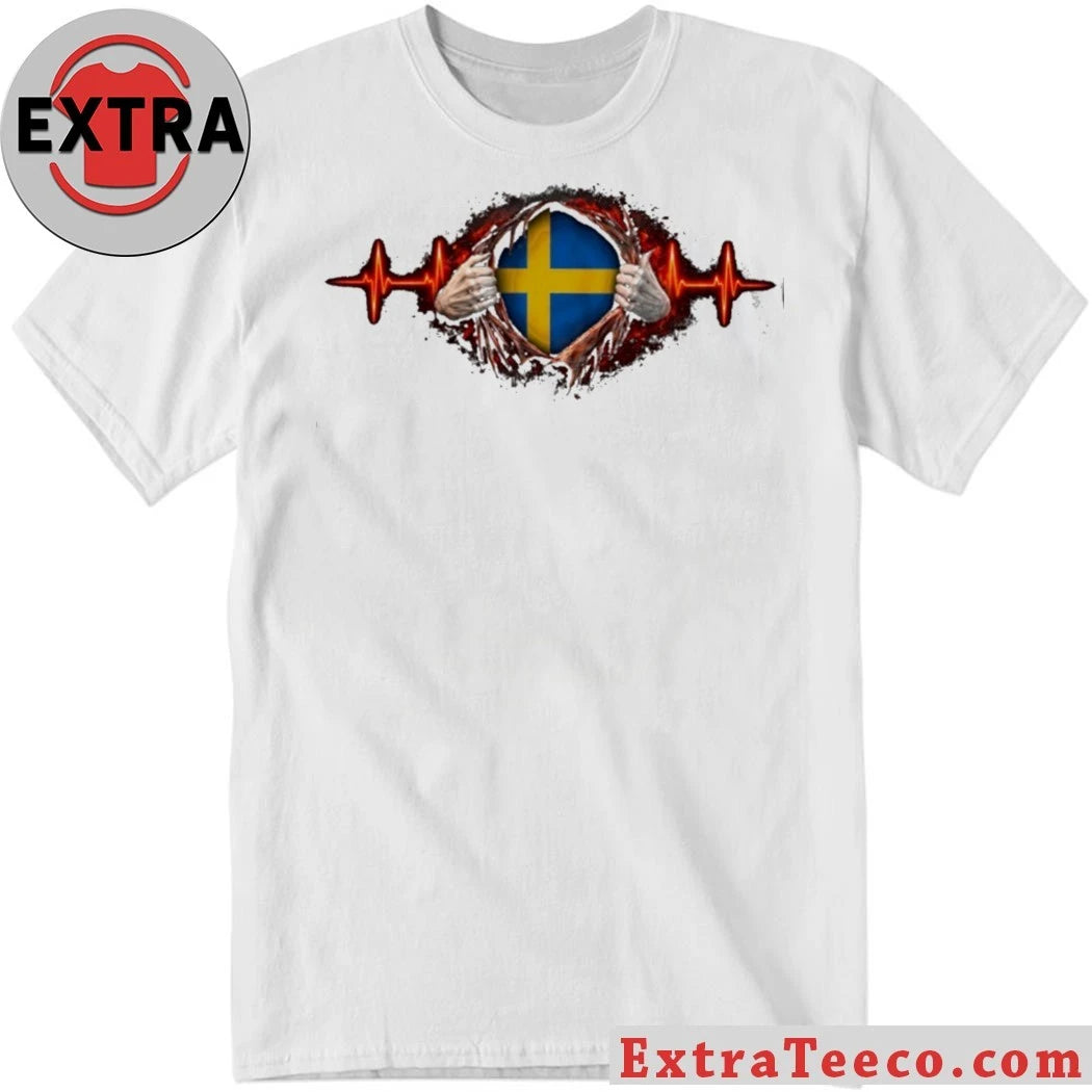 Official Swedish Heartbeat Flag T-Shirt
