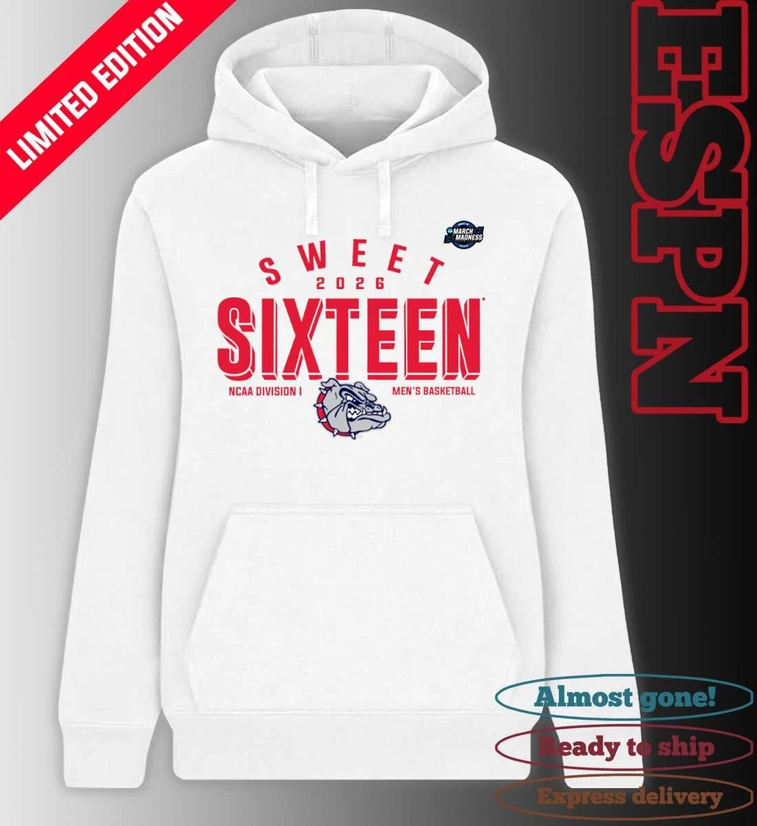 Official Sweet 16 Gonzaga Bulldogs 2026 NCAA Men’s Basketball T-Shirt