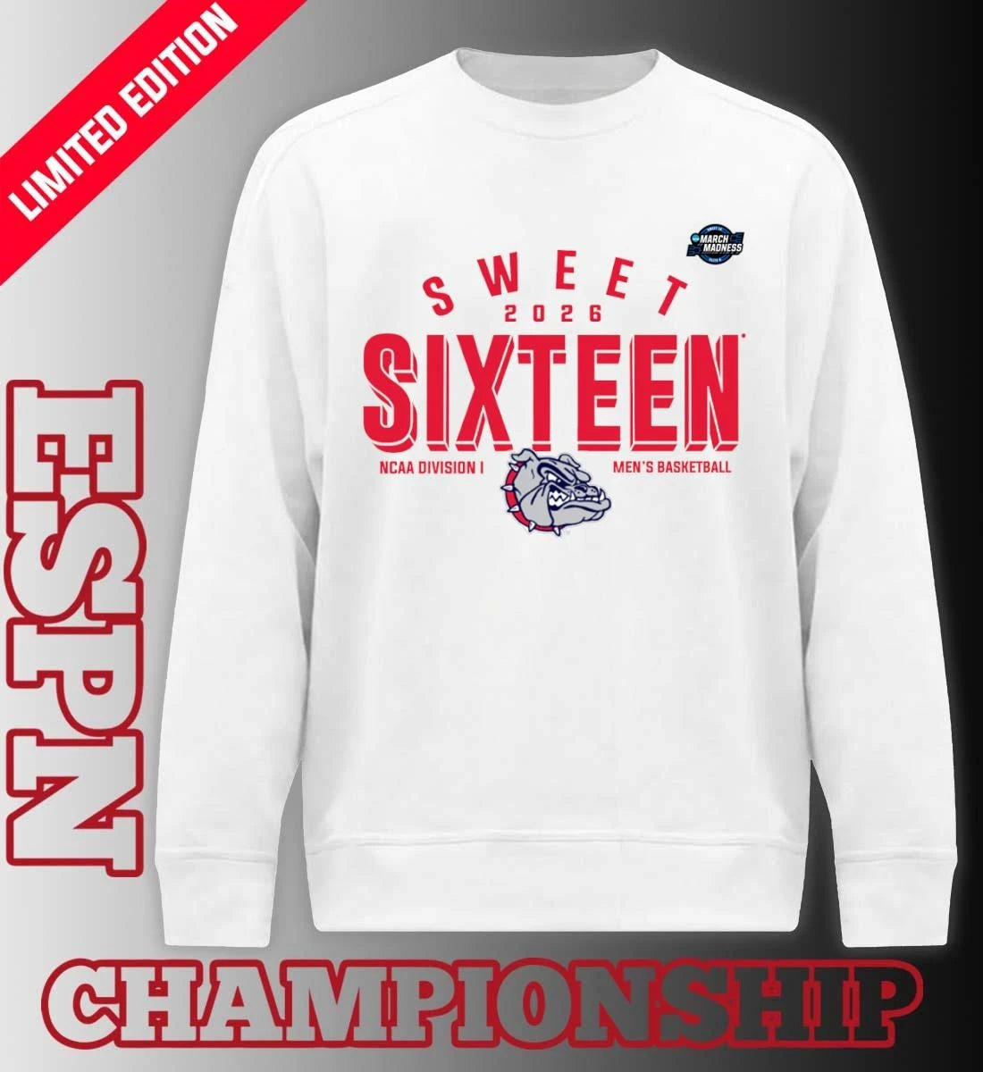 Official Sweet 16 Gonzaga Bulldogs 2026 NCAA Men’s Basketball T-Shirt