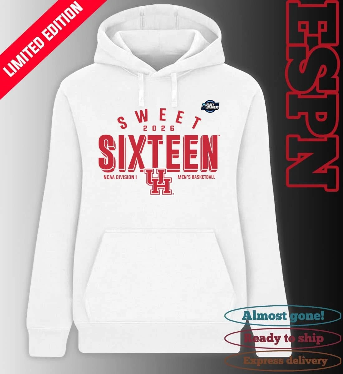 Official Sweet 16 Houston Cougars 2026 NCAA Men’s Basketball T-Shirt