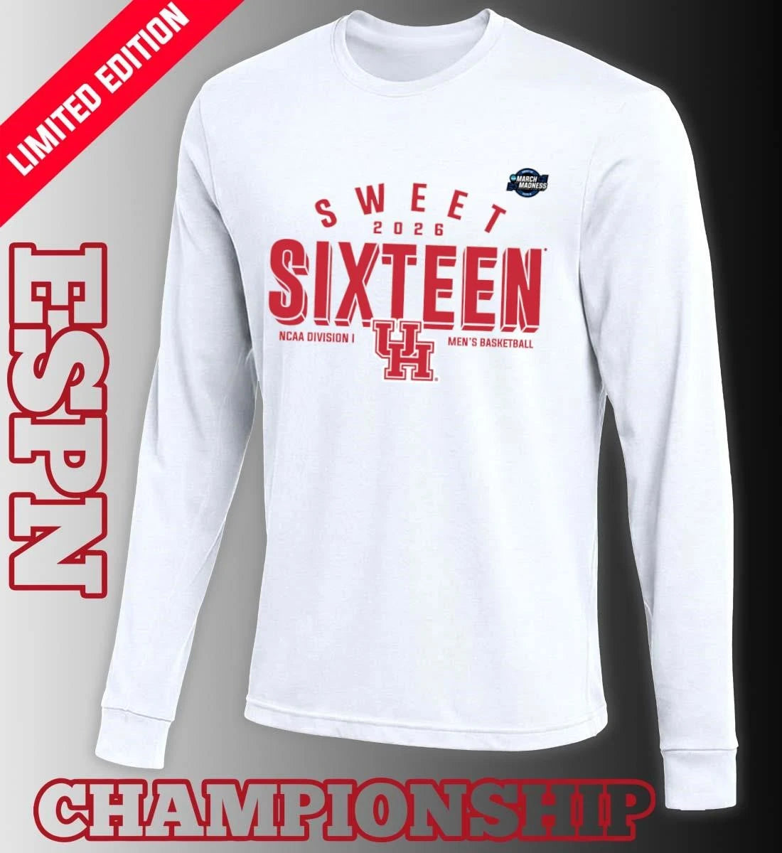 Official Sweet 16 Houston Cougars 2026 NCAA Men’s Basketball T-Shirt