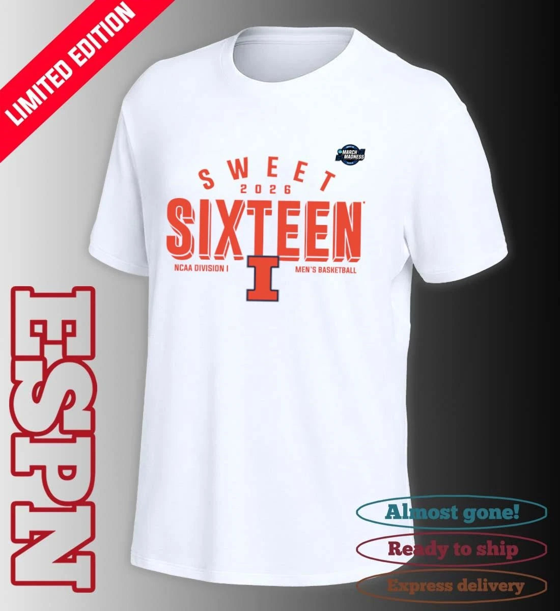 Official Sweet 16 Illinois Fighting Illini 2026 NCAA Men’s Basketball T-Shirt