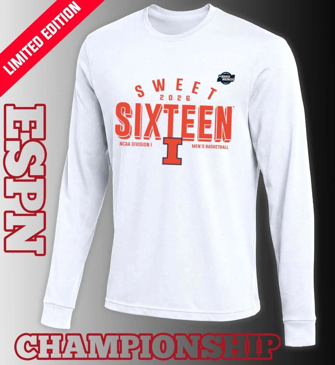 Official Sweet 16 Illinois Fighting Illini 2026 NCAA Men’s Basketball T-Shirt