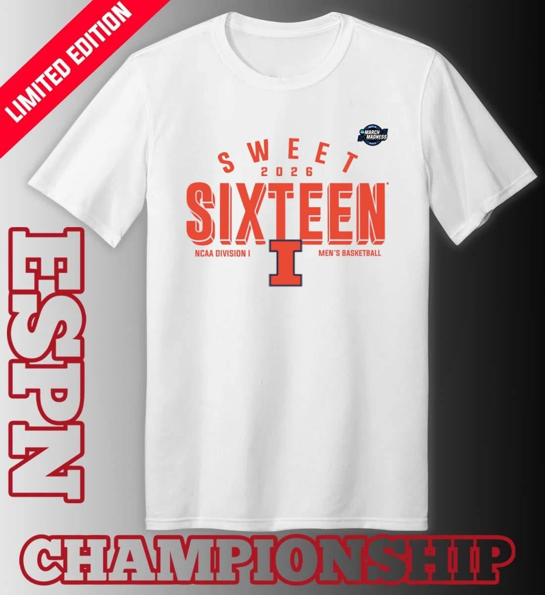 Official Sweet 16 Illinois Fighting Illini 2026 NCAA Men’s Basketball T-Shirt