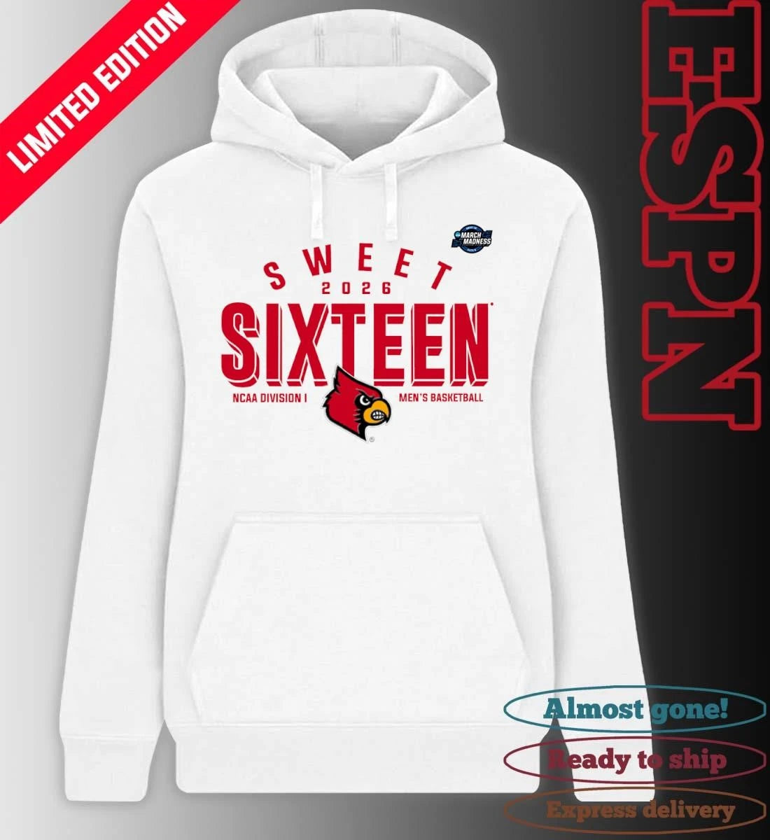 Official Sweet 16 Louisville Cardinals 2026 NCAA Men’s Basketball T-Shirt