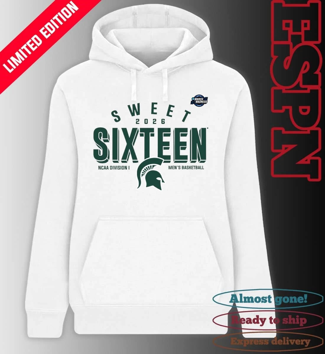 Official Sweet 16 Michigan State Spartans 2026 NCAA Men’s Basketball T-Shirt