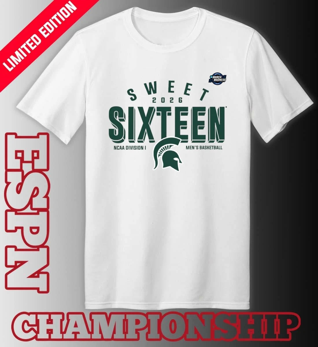 Official Sweet 16 Michigan State Spartans 2026 NCAA Men’s Basketball T-Shirt
