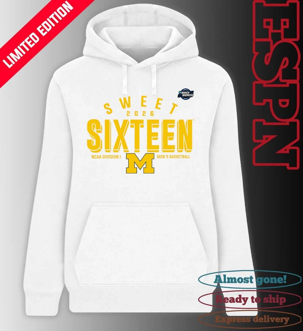 Official Sweet 16 Michigan Wolverines 2026 NCAA Men’s Basketball T-Shirt