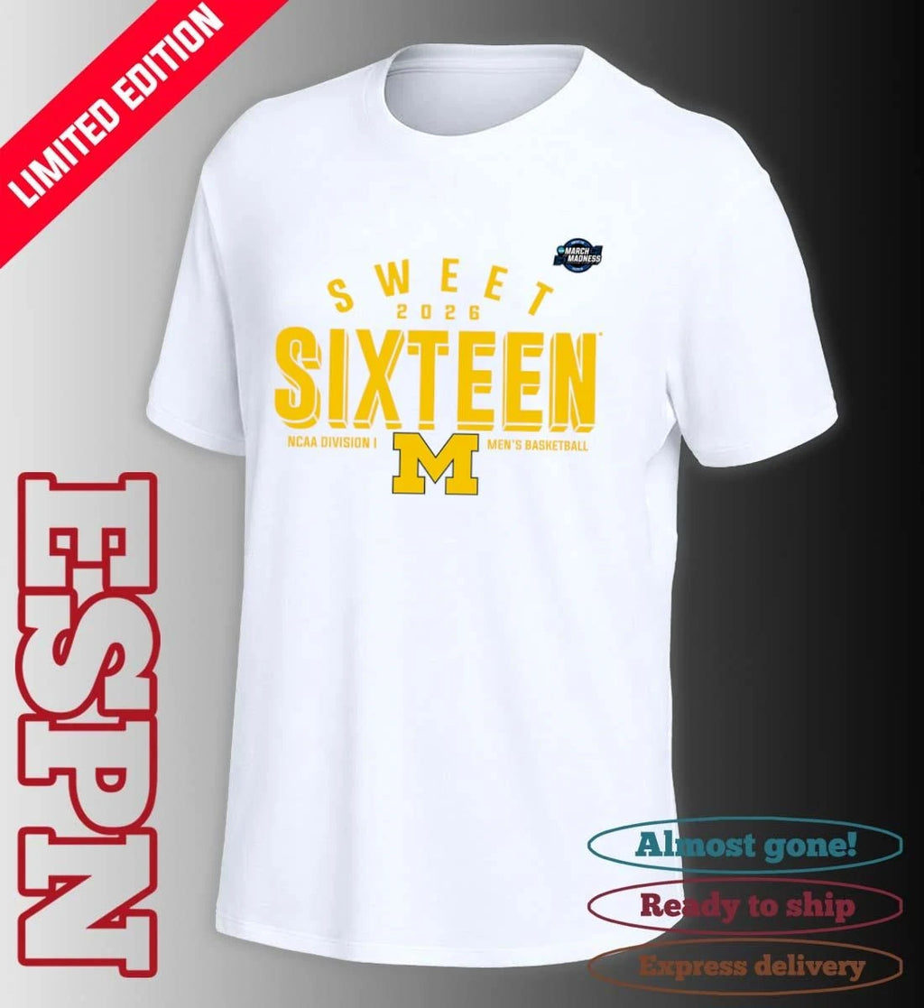 Official Sweet 16 Michigan Wolverines 2026 NCAA Men’s Basketball T-Shirt