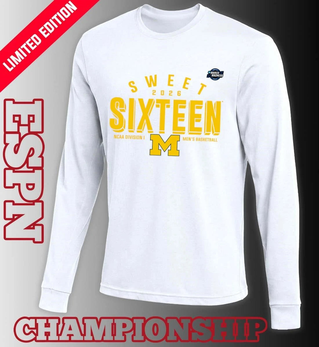 Official Sweet 16 Michigan Wolverines 2026 NCAA Men’s Basketball T-Shirt