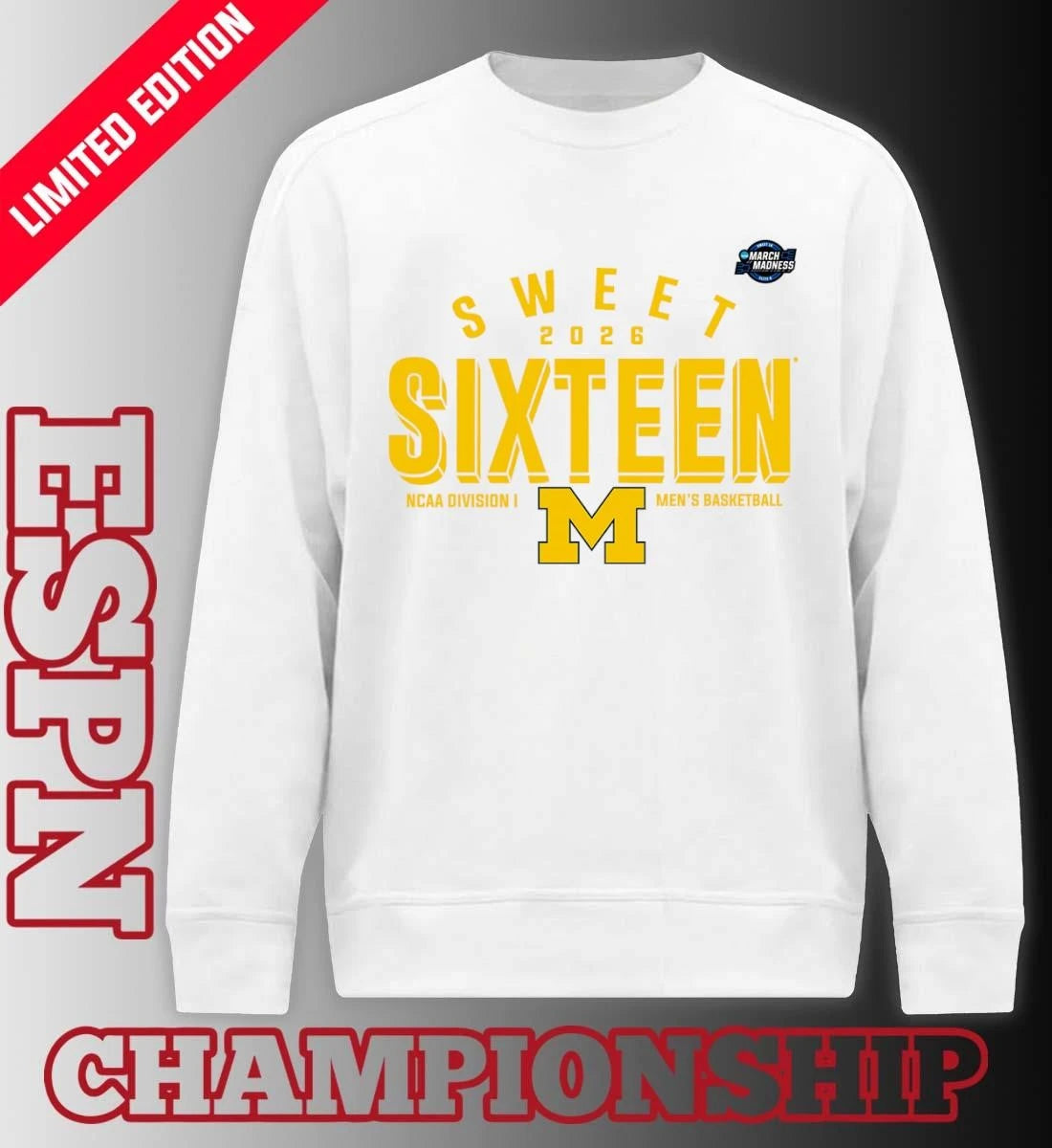 Official Sweet 16 Michigan Wolverines 2026 NCAA Men’s Basketball T-Shirt
