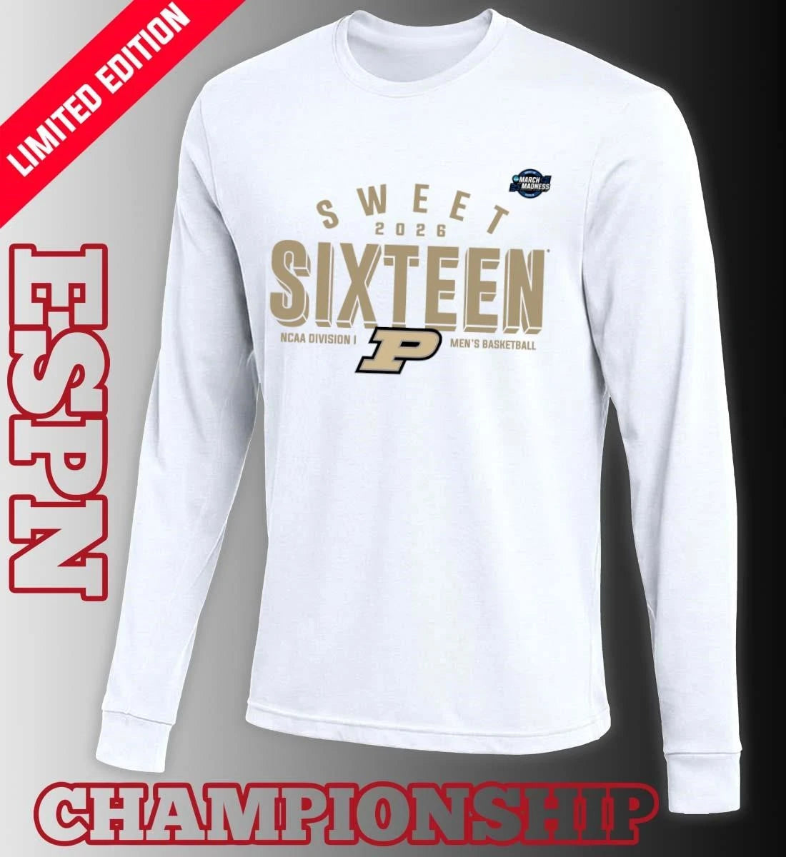 Official Sweet 16 Purdue Boilermakers 2026 NCAA Men’s Basketball T-Shirt