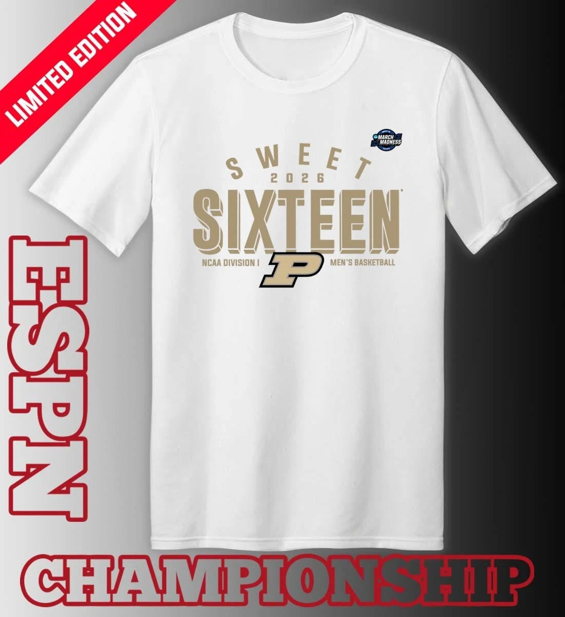 Official Sweet 16 Purdue Boilermakers 2026 NCAA Men’s Basketball T-Shirt