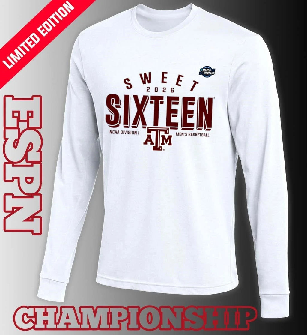 Official Sweet 16 Texas A&amp;M Aggies 2026 NCAA Men’s Basketball T-Shirt