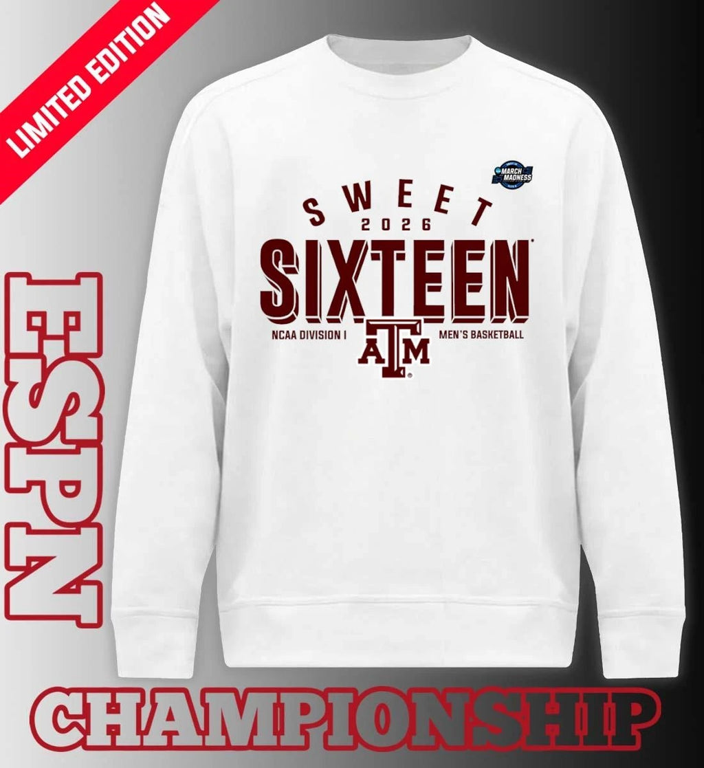 Official Sweet 16 Texas A&amp;M Aggies 2026 NCAA Men’s Basketball T-Shirt