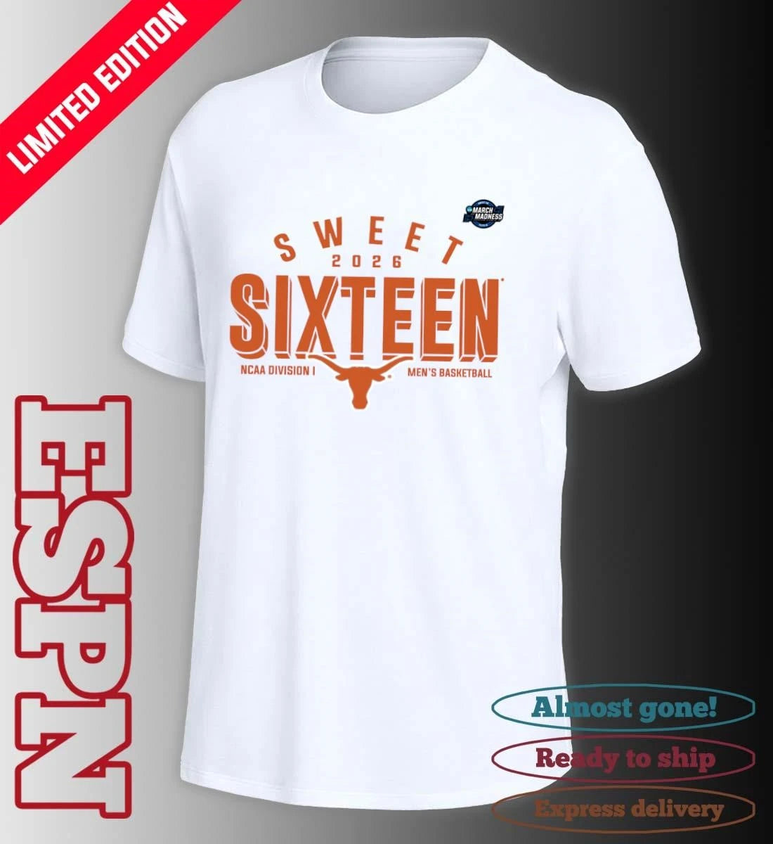 Official Sweet 16 Texas Longhorns 2026 NCAA Men’s Basketball T-Shirt