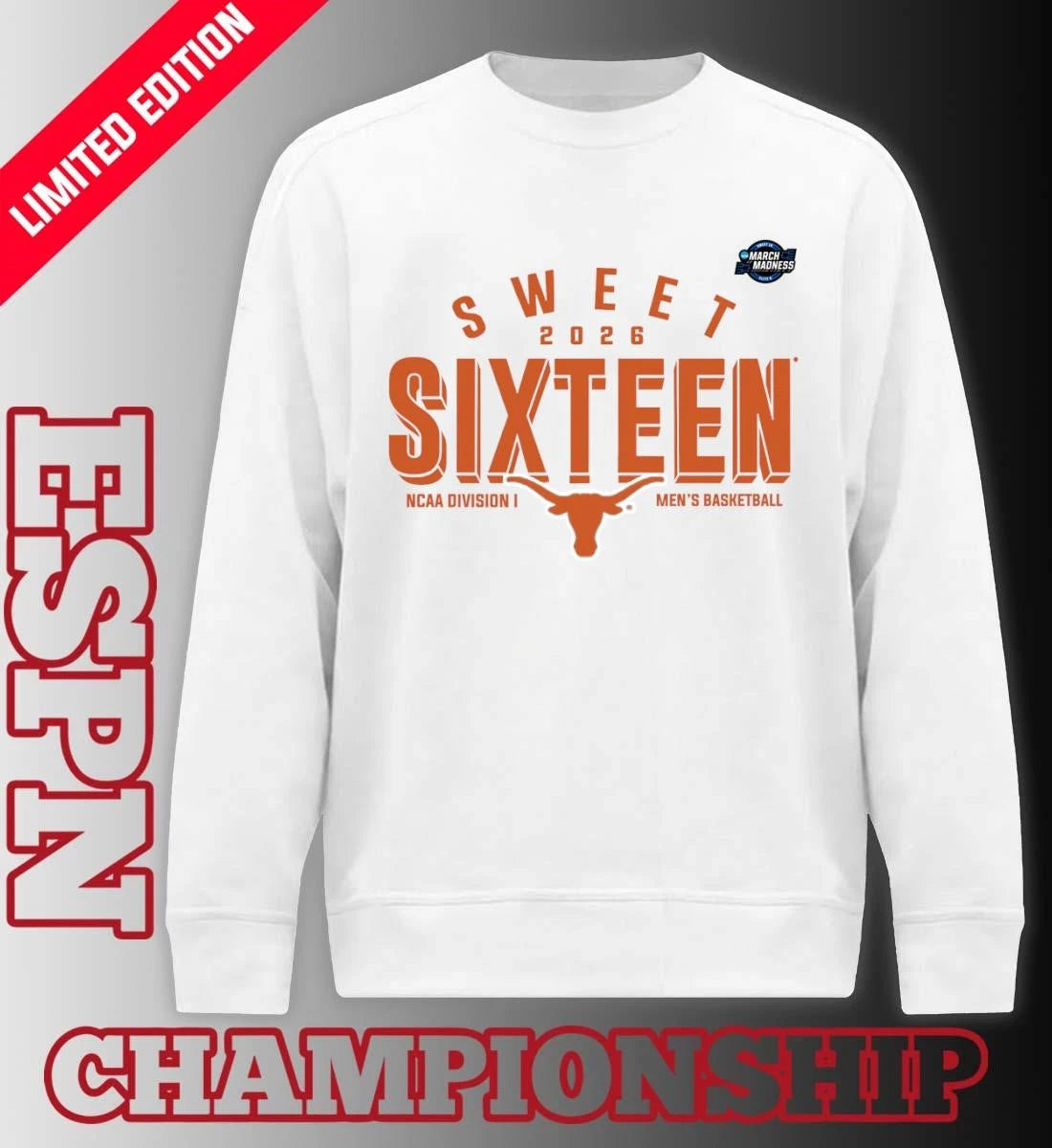 Official Sweet 16 Texas Longhorns 2026 NCAA Men’s Basketball T-Shirt