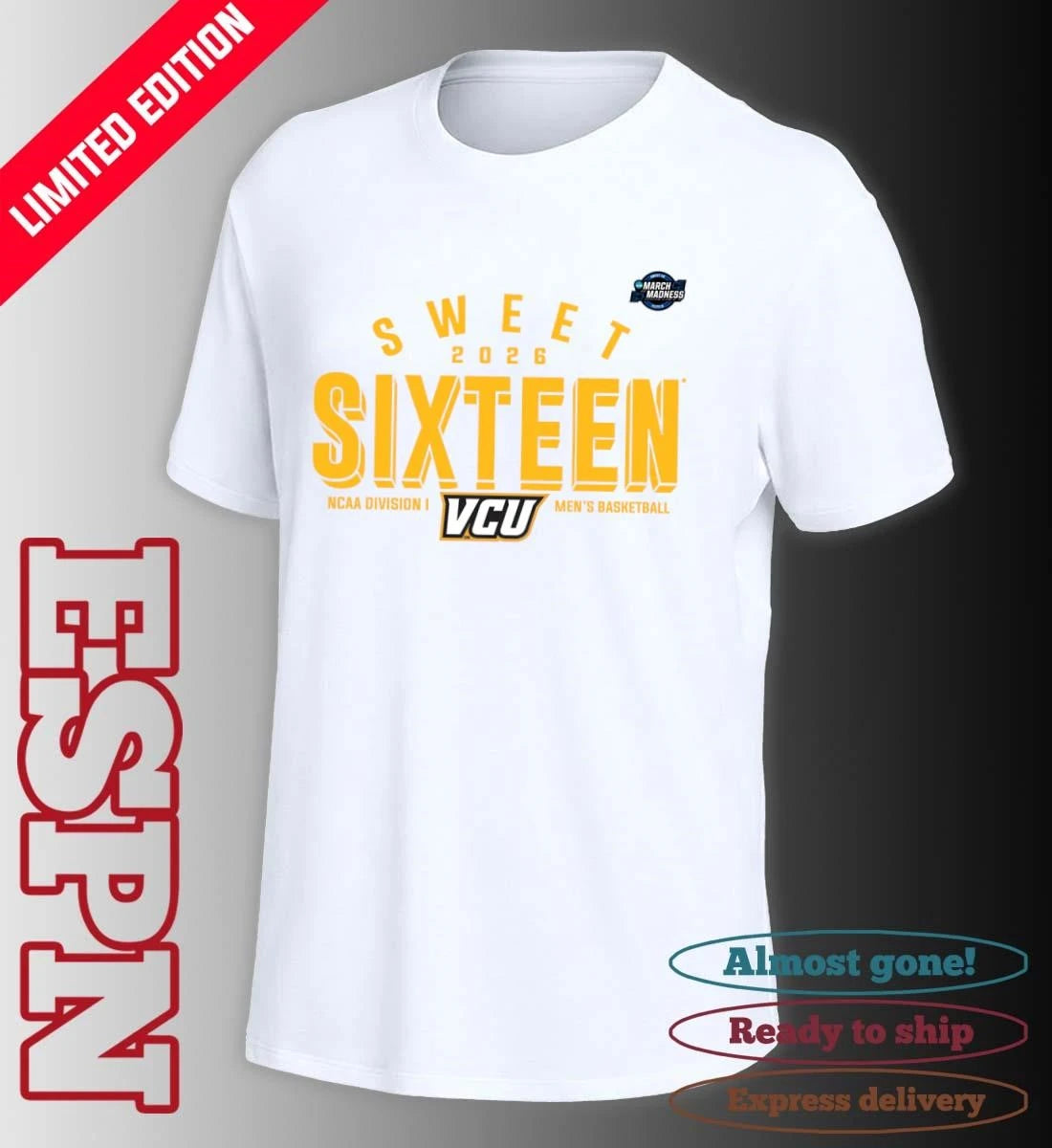 Official Sweet 16 VCU Rams 2026 NCAA Men’s Basketball T-Shirt