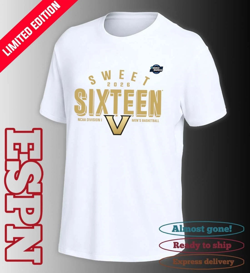 Official Sweet 16 Vanderbilt Commodores 2026 NCAA Men’s Basketball T-Shirt