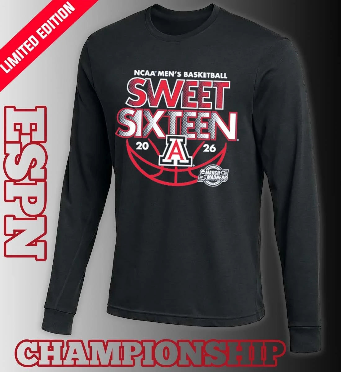 Official Sweet Sixteen 2026 Arizona Men’s Basketball Shirt