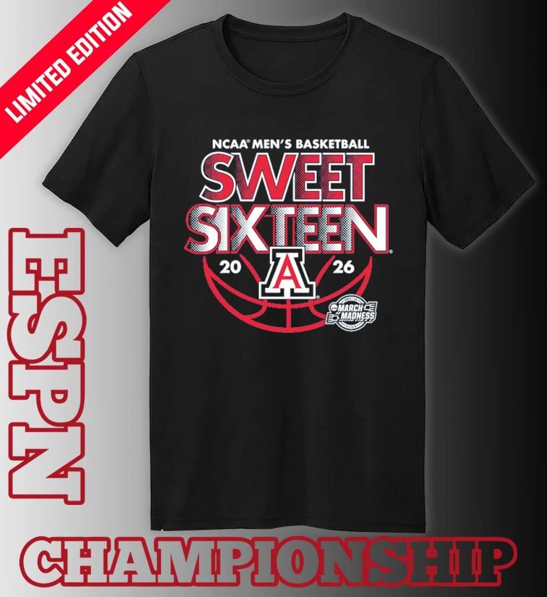 Official Sweet Sixteen 2026 Arizona Men’s Basketball Shirt