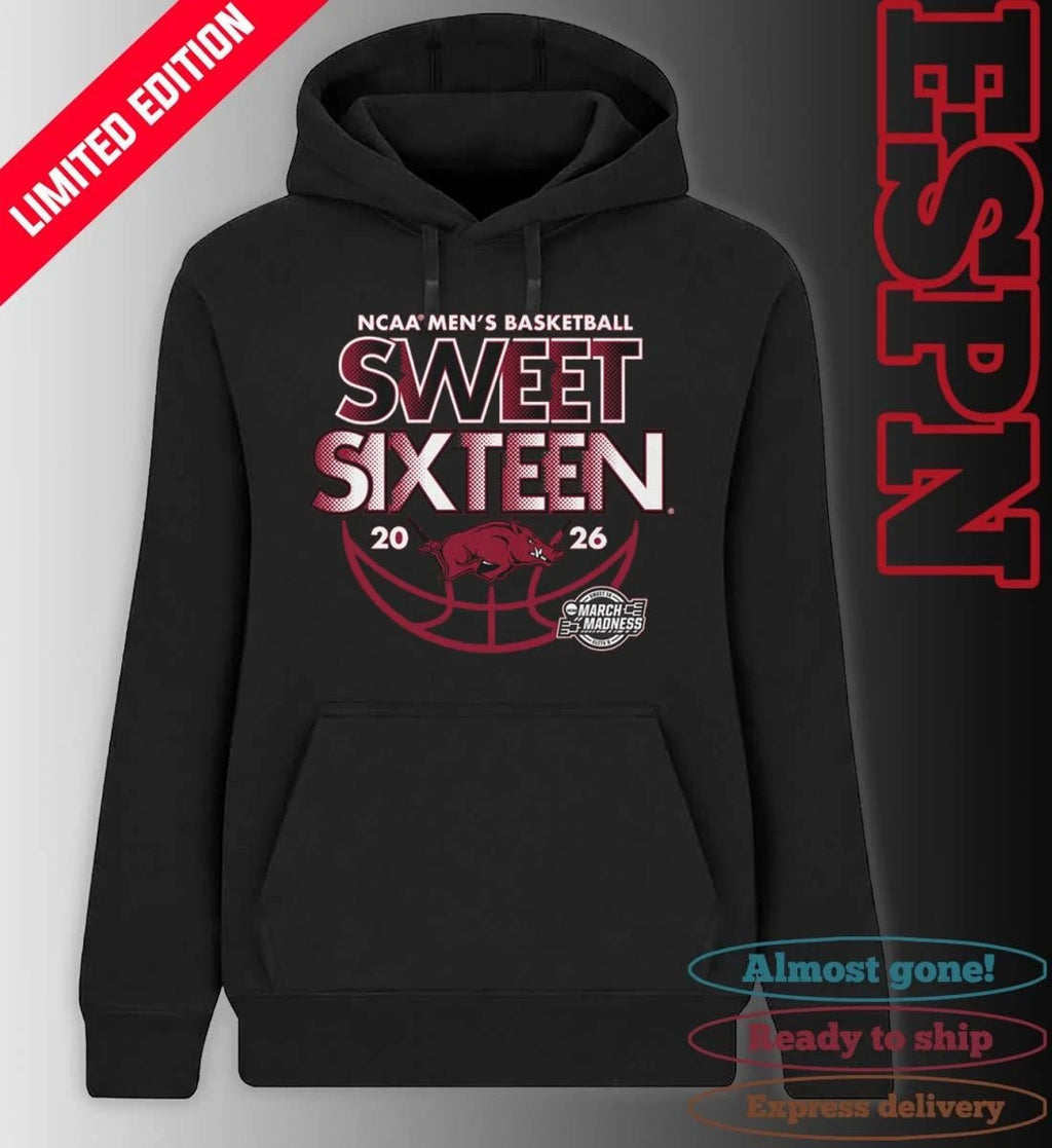 Official Sweet Sixteen 2026 Arkansas NCAA Men’s Basketball Shirt