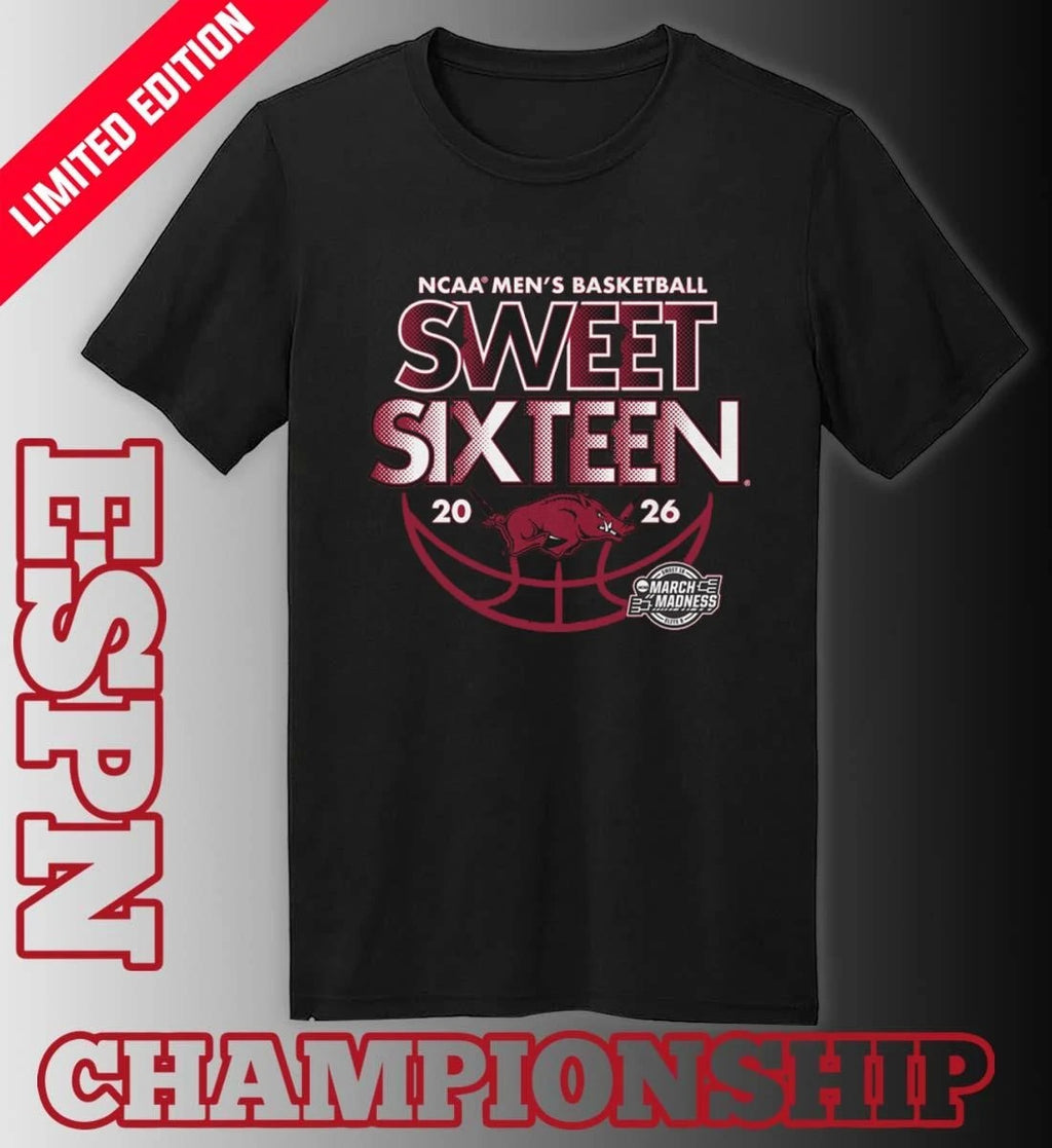 Official Sweet Sixteen 2026 Arkansas NCAA Men’s Basketball Shirt