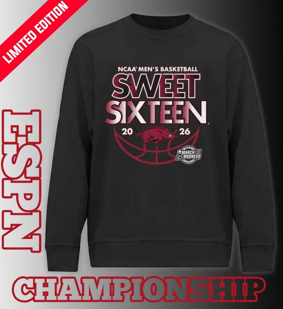 Official Sweet Sixteen 2026 Arkansas NCAA Men’s Basketball Shirt
