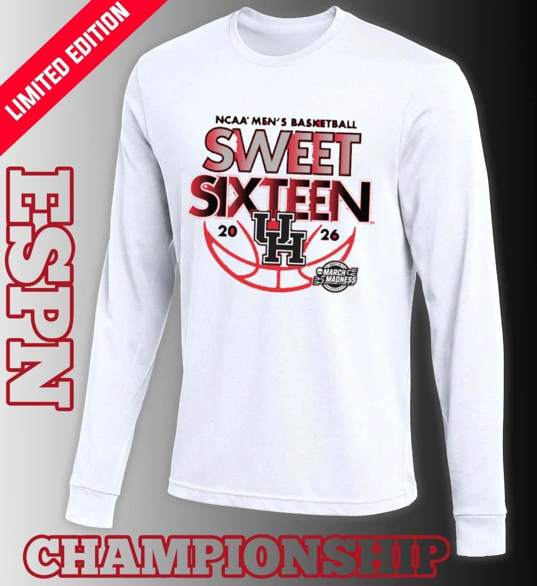 Official Sweet Sixteen 2026 Houston NCAA Men’s Basketball Shirt
