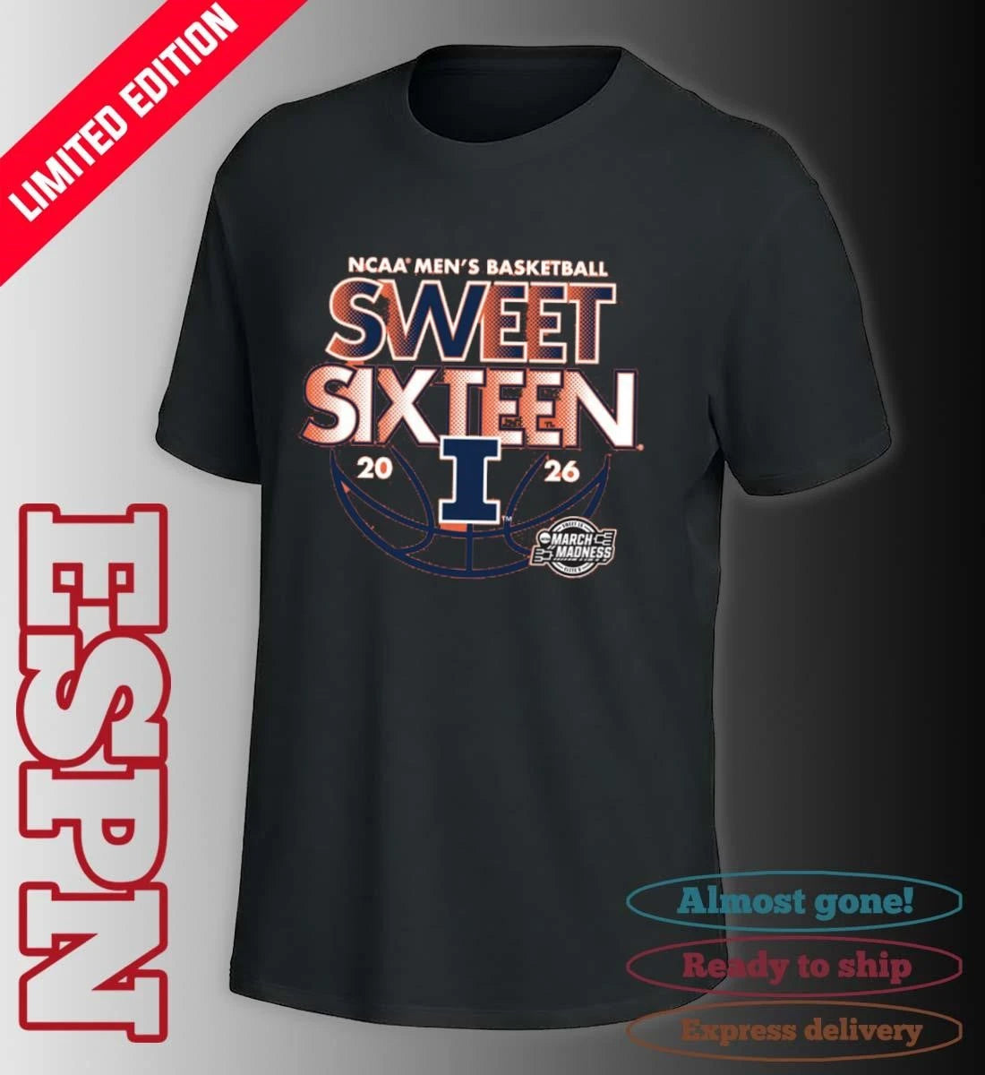 Official Sweet Sixteen 2026 Illinois NCAA Men’s Basketball Shirt
