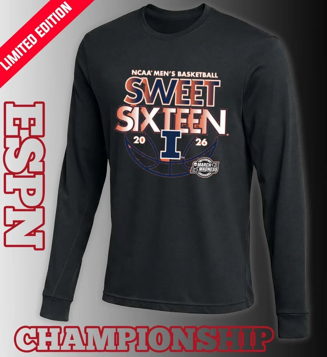 Official Sweet Sixteen 2026 Illinois NCAA Men’s Basketball Shirt