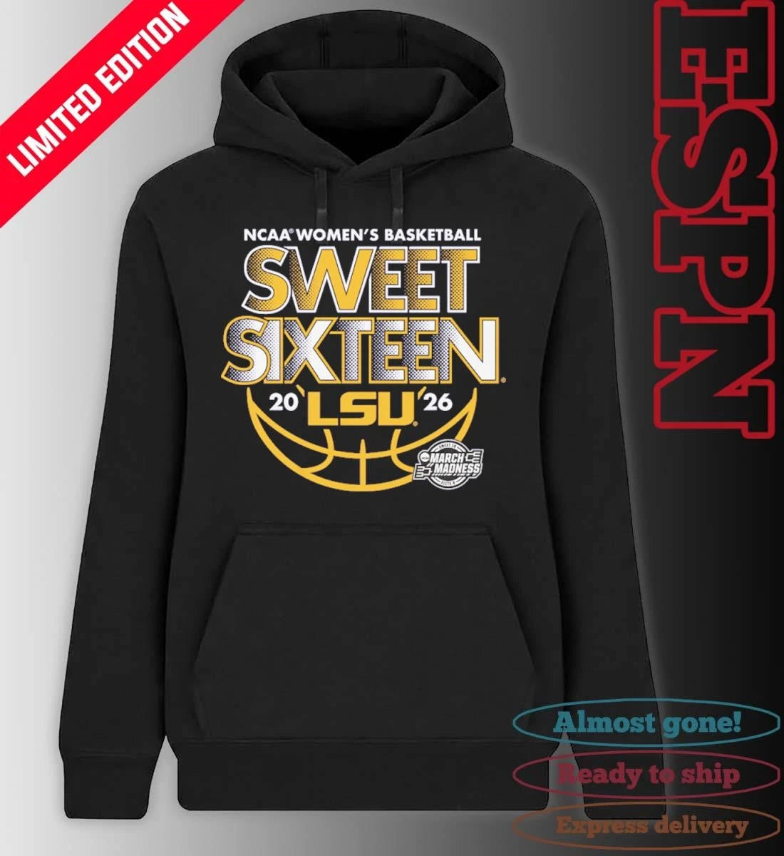 Official Sweet Sixteen 2026 LSU Women’s Basketball Shirt