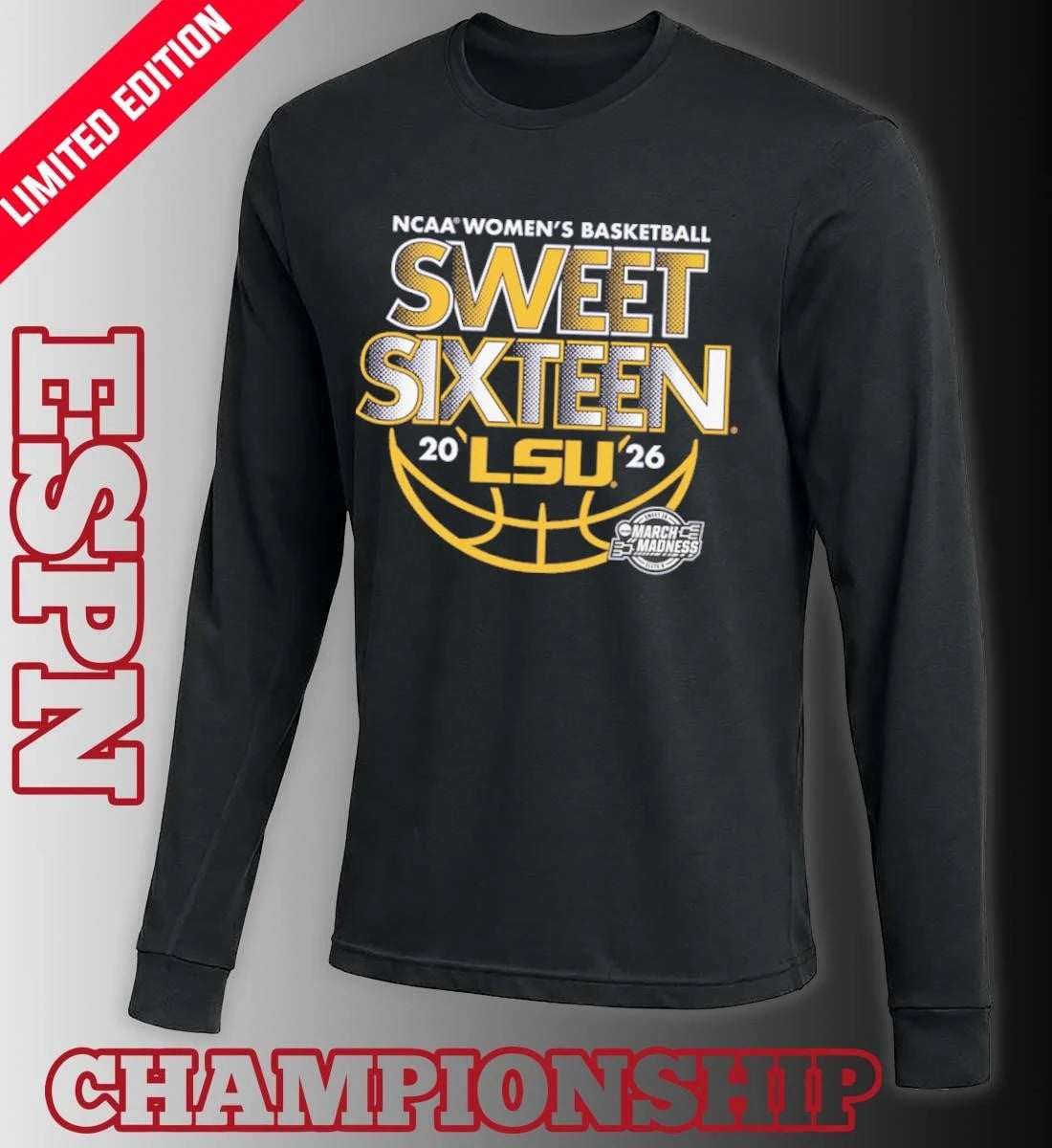 Official Sweet Sixteen 2026 LSU Women’s Basketball Shirt
