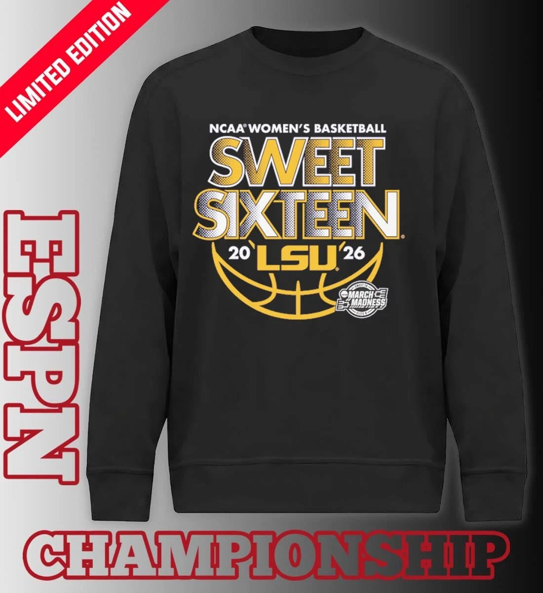 Official Sweet Sixteen 2026 LSU Women’s Basketball Shirt