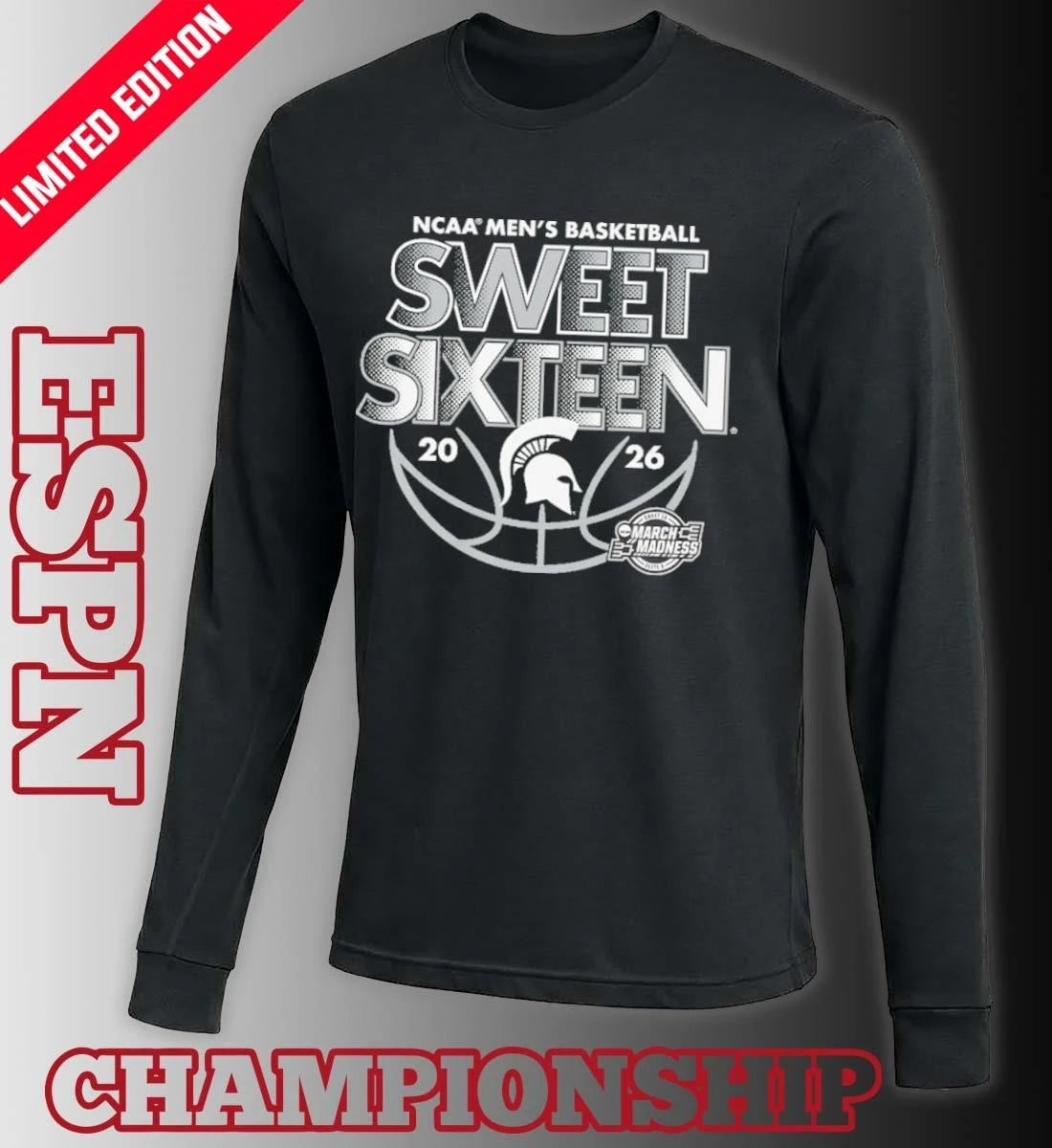 Official Sweet Sixteen 2026 Michigan State NCAA Men’s Basketball Shirt