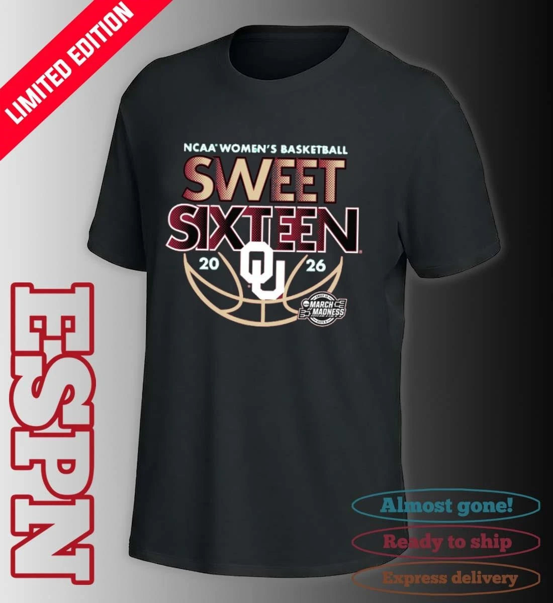 Official Sweet Sixteen 2026 Oklahoma Women’s Basketball Shirt