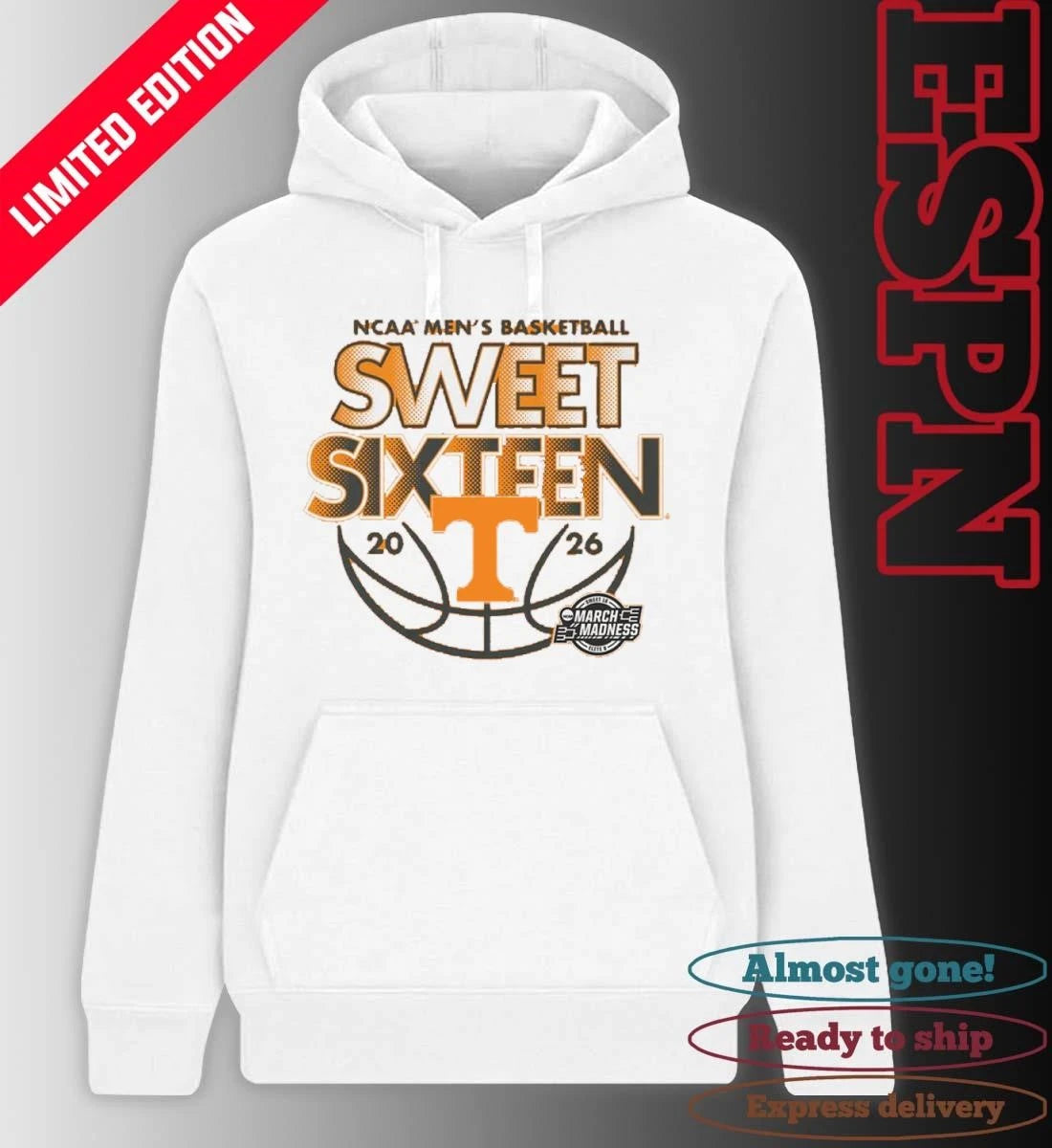 Official Sweet Sixteen 2026 Tennessee Men’s Basketball Shirt