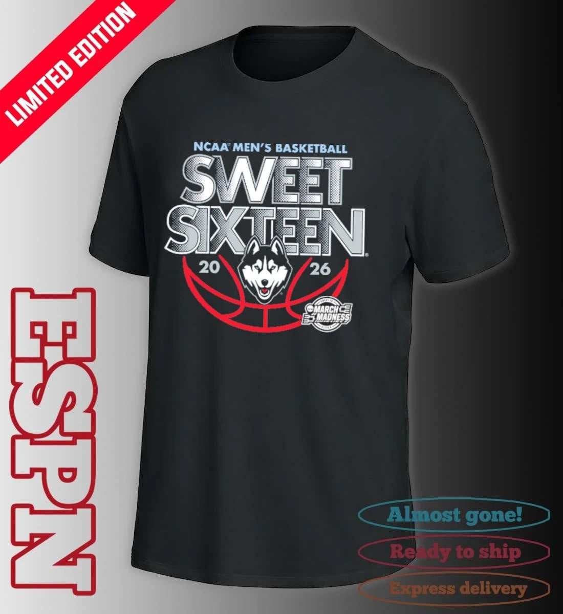 Official Sweet Sixteen 2026 Uconn Men’s Basketball Shirt