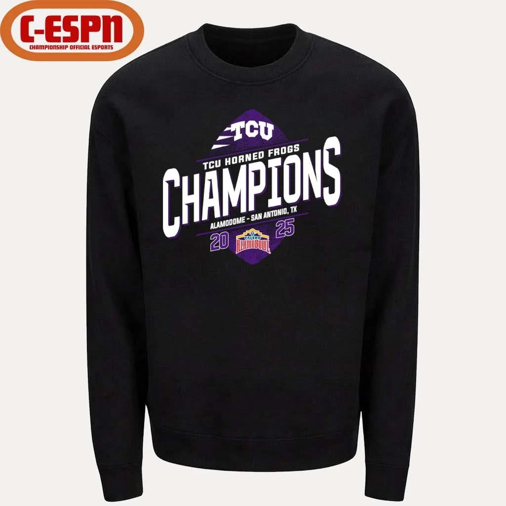 Official TCU Football 2025 Alamo Bowl Champions T-Shirt