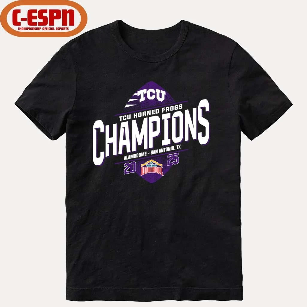 Official TCU Football 2025 Alamo Bowl Champions T-Shirt