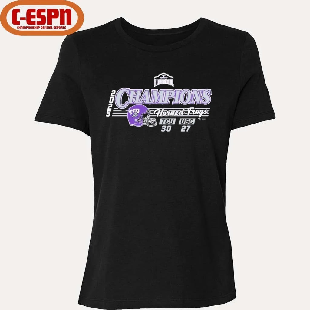 Official TCU Horned Frogs 2025 Valero Alamo Bowl Champions Score Shirt